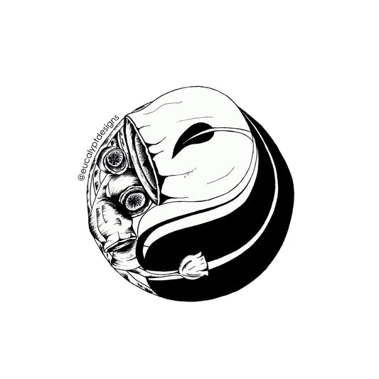 Australian Nature Sticker Gumnut Yin Yang