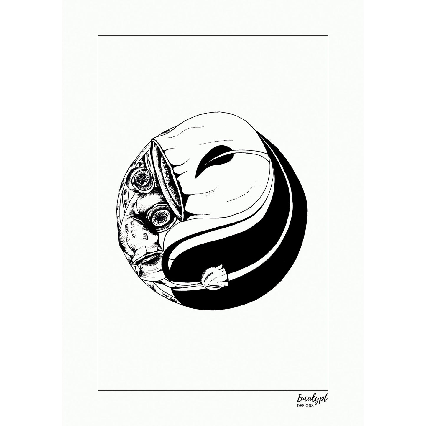 Australian Fine Art Print Gumnut Yin Yang