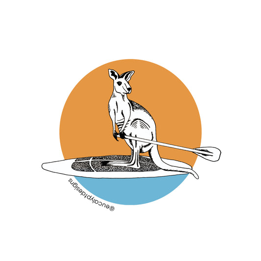 Australian Wildlife Stickers Kangaroo on SUP
