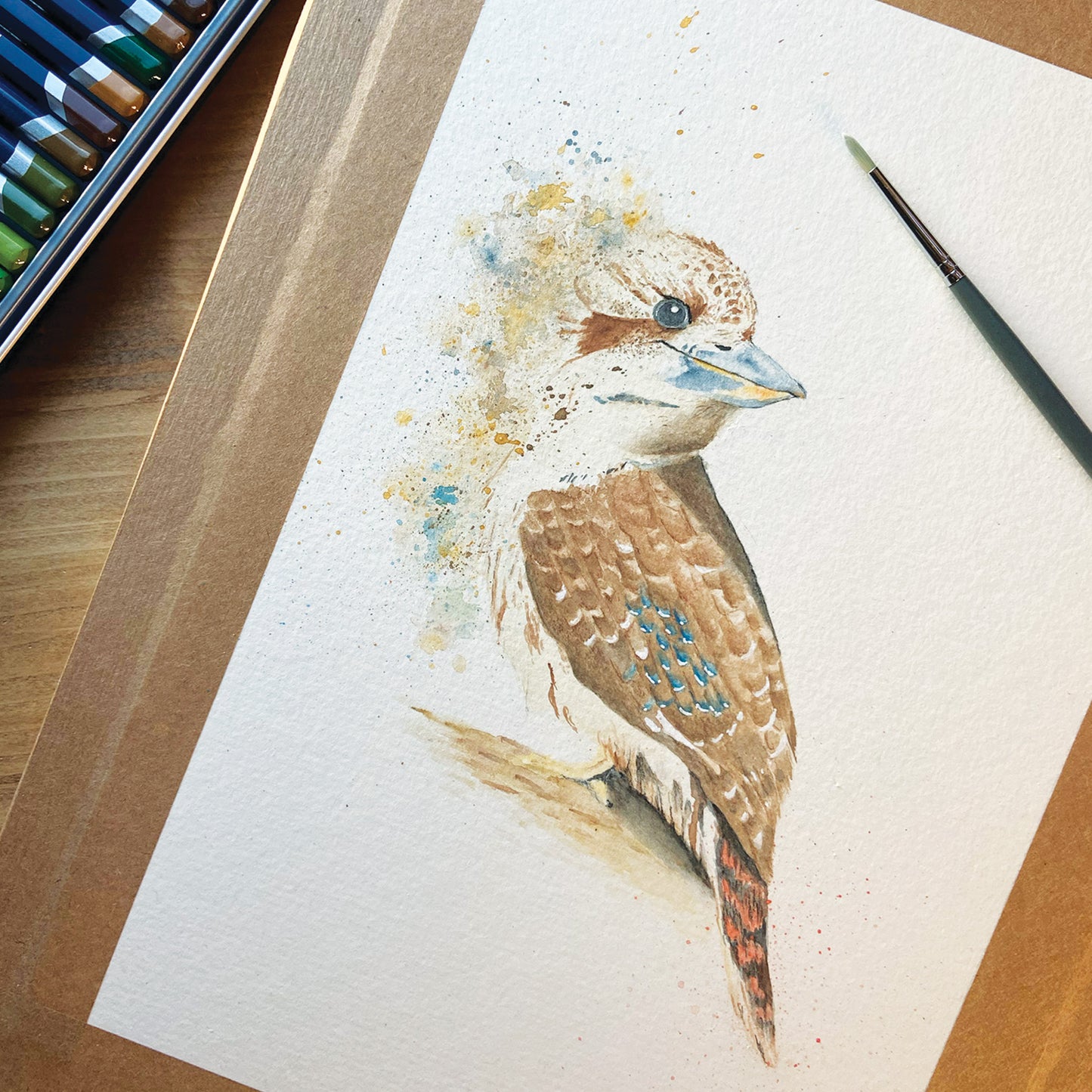 Australian Wildlife Fine Art Print Kookaburra Watercolour