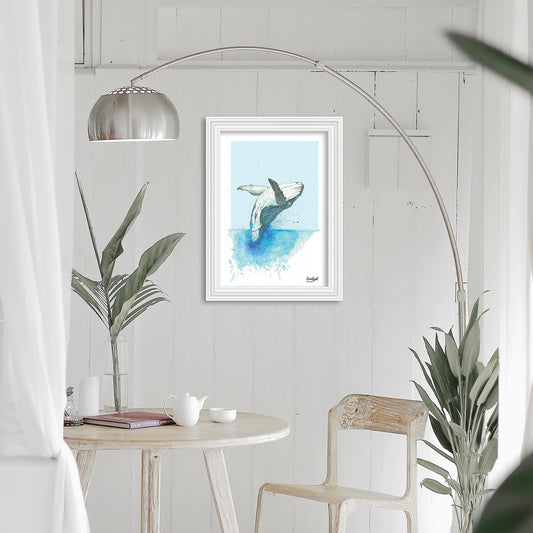 Australian Wildlife Fine Art Print Humpback Whale Breaching