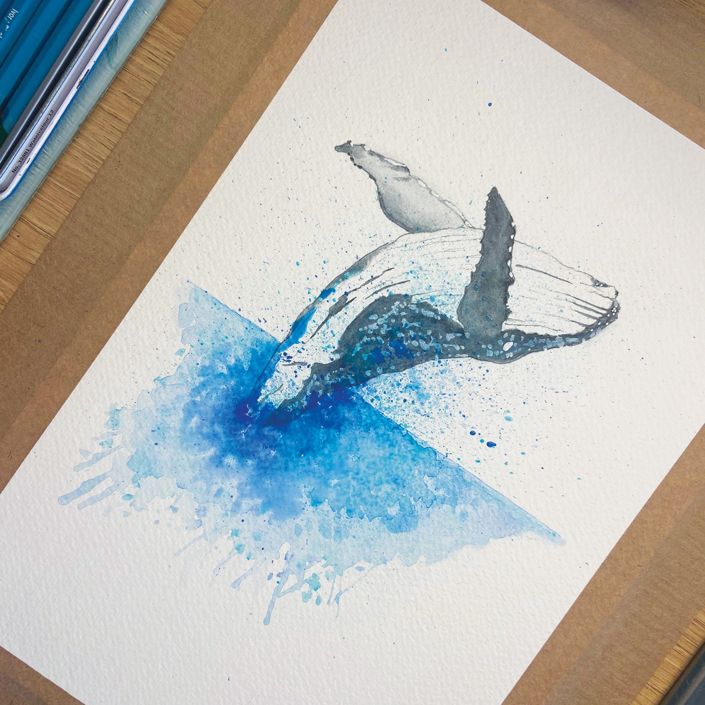 Australian Wildlife Fine Art Print Humpback Whale Breaching