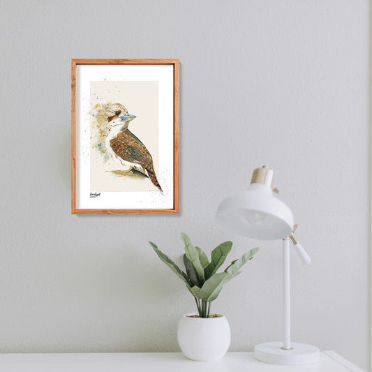 Australian Wildlife Fine Art Print Kookaburra Watercolour