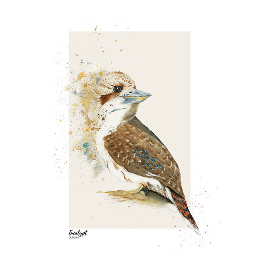 Australian Wildlife Fine Art Print Kookaburra Watercolour
